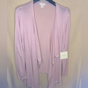 Plus Petal Pink lightweight beachy boho open knit cardigan Sweater plus 3X NWT
